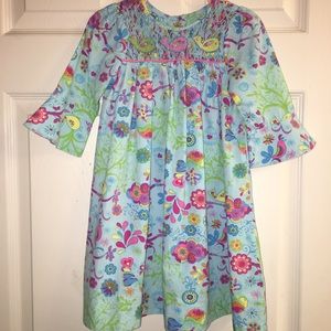 bird smocked dress
